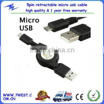 Universal S4 Sync Data Cable USB to Micro retractable USB Charger Data Link Line V8 Connector for Phones