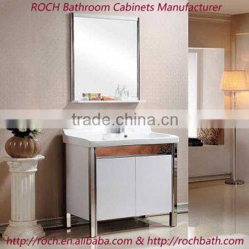 ROCH 8054 Modern Stainless Steel White Lacquer Bathroom Vanity