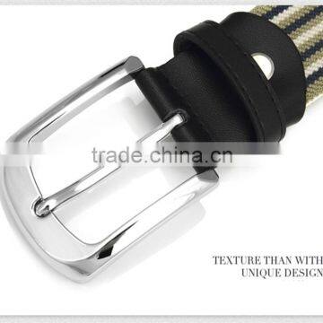 Men Pin Buckle Elastic Canvas Belt Minimalist Fashion Hit Color Knit Belt photo-5