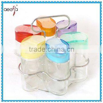 glass condiment jar set glass seasoning bottle