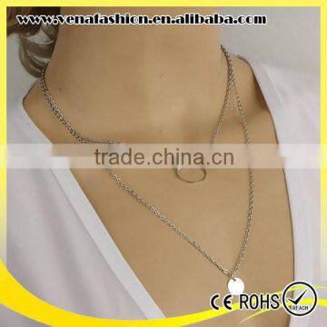 ring couple thin stainless steel chain necklace, funky chain necklace                        
                                                Quality Choice