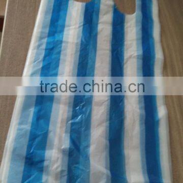 HDPE blue+white striped bags thickness 33mic strong