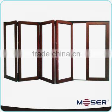Exterior sound proof tempered glass solid wood bi folding door