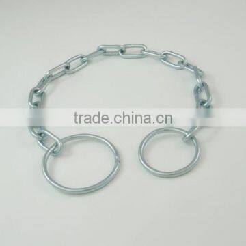 Galvanized link chain with end rings