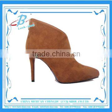 Ladies suede leather fashion boots brown leather boots for women