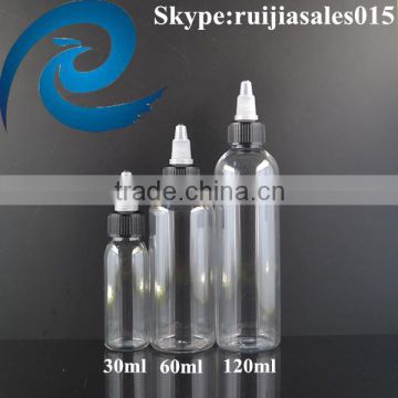 plastic bottle 30ml 60ml 120ml clear twist top bottle cap