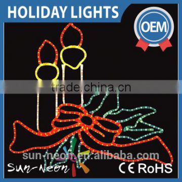 CE/GS/RoHS 2d Christmas candles led rope motif light