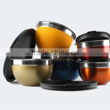 Stainless Steel Mixing Bowl Set with Anti-Slip Silicone Base