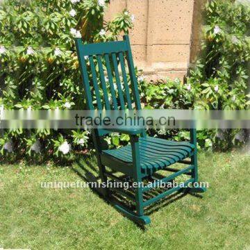 outdoor furniture, wooden rocking chair