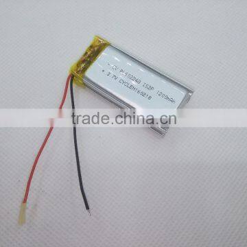 602248 3.7v 600mah lipo battery/3.7v li-polymer battery 600mah/600mah lithium polymer battery 602248 1200mah 1S2P battery pack