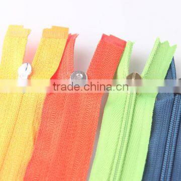 Open-end Nylon zipper/5# invisible nylon zipper for wholesale,lace tape C/E, A/L two way zip