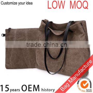 Custom Lady Tote Handbags With Leather Handle photo-4