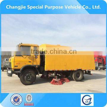 New arrival yellow color customized top sell dongfeng153 6cbm 6m3 garbage box street sweeper truck