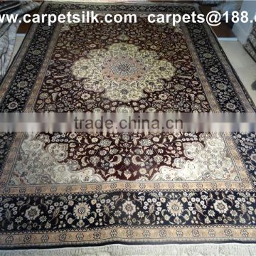 top quality beige hand knotted persian silk muslim prayer carpet factory price