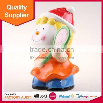 Hot Selling Tennis Racket Shape Lovely Ceramic Saving Bank photo-4