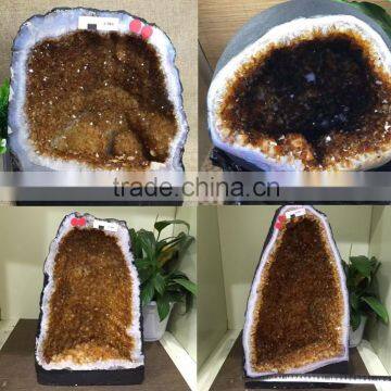 Brazil Big Citrine Geodes Crystal Quartz Geodes for Sale