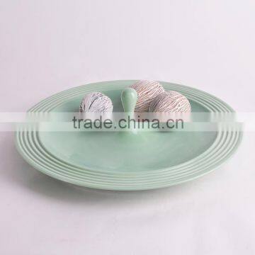 Contemporary Green Porcelain Fruit Bowl Home Decoration Pieces