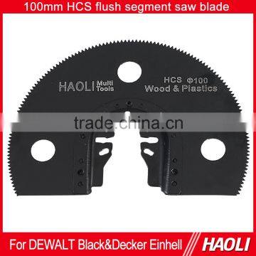 Diameter 100mm HCS quick release oscillating muti tool saw blade ,Plunge cutting in solid wood ,drywall and soft plastics.