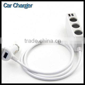 3 Cigarette DC Outlet Splitter Intelligent Balance Usb Car Charger