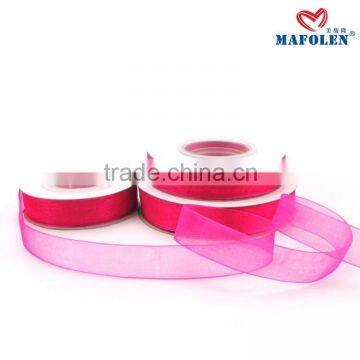 Kinds of ribbons for wrapping solid color 38mm width christmas decorative mesh ribbon