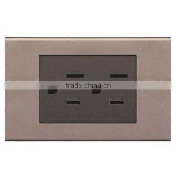 USA standard wall switch and socket, double 15A socket