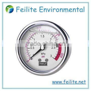 Feilite liquid filled pressure gauge