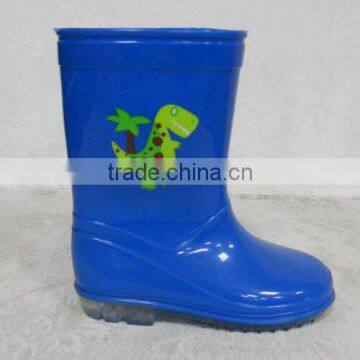 Blue kids solid color PVC rain boot