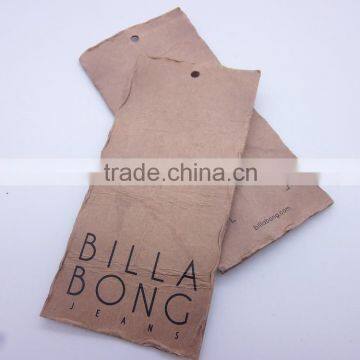 garment paper label with hanging string