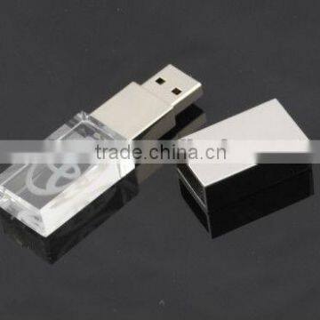 led light crystal usb flash memory