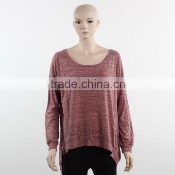 F5W13040 Women Fashion Oversized Asymmetric Hem Sweatershirt