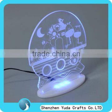 high quality clear plexiglass sign, acryl engraved displays transparent acrylic stand with light