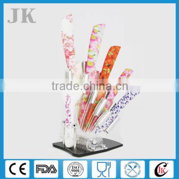 Promotional 4pcs 100% Zirconia colorful ceramic knife with arcylic stand