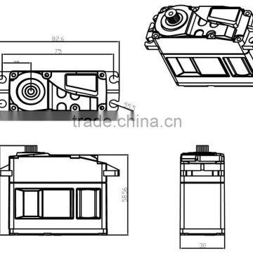 K-power Servo 2BB Metal Gears Ultra Torque Large Digital 1/5 Scale RC Servo DM4000 146g/54kg/0.115s photo-4