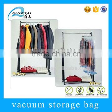 Moisture proof zipper top hanging vacuum sealer bag for clothes