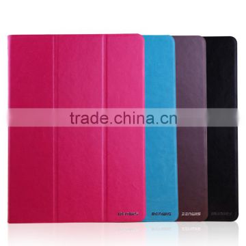 High quality crazy horse PU 3 folds tablet pc leather case for Apple iPad Air