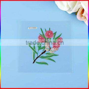 Flower Designs PVC Stickers/crystal Vinyl Stickers photo-4