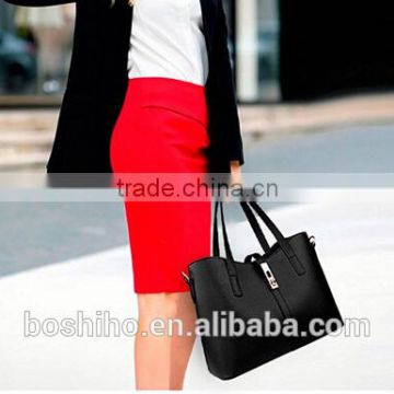 Manufacturer new design Leather Handbag Lady's Line Tote bags