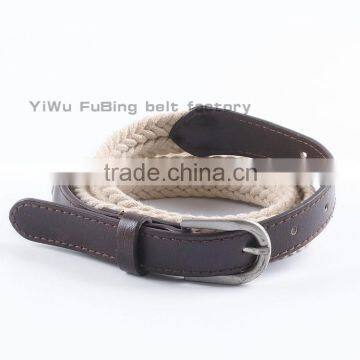 Fashion Design Braided Hemp Rope Belt With pu Connector