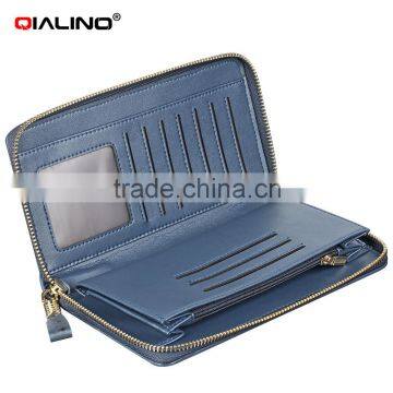 QIALINO RFID Blocking Wallet Luxury Ostrich Leather Brand Wallet Handbag photo-4