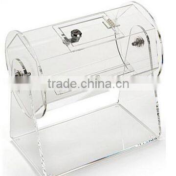 12"w Acrylic Raffle Drum With Locking Door, Countertop - Clear