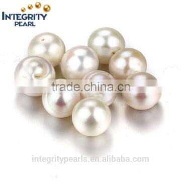 12mm near round half drilled no hole natural large size freshwater pearls