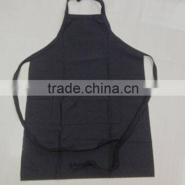 customised 100% cotton blue plain bib apron with adjustable button neck square corner