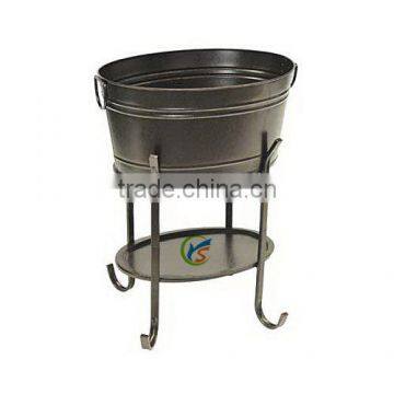 Black Galvanized Steel Party Ice Tub