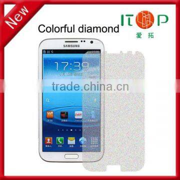 Shiny diamond screen protector roll material for Samsung note 2 /N7100