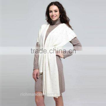 Pure Cashmere Ladies Crystal White Scarves