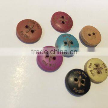 Laser Engraved 2 Holes Black Wooden Buttons for Garment