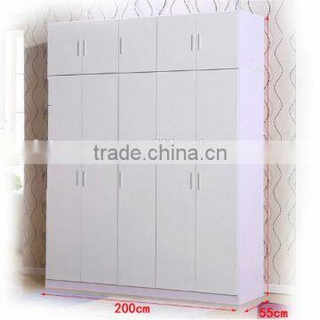 4 door wooden design wardrobe with mirror