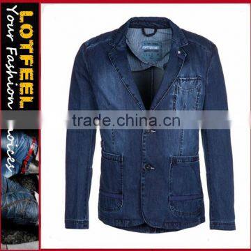 new deisgn top quality mens denim suit (LOTJ251)