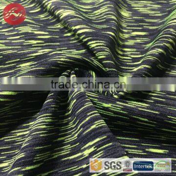 Space Dyed Polyester Spandex Fabric Single Jersey Sports Knit Fabric