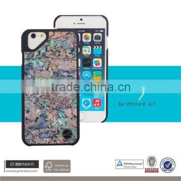 For iPhone Cover Manufacture Seashell for iPhone 6 Plus 5.5" Fashion Embossed Painting Bling Seashell Fancy Stones Phone Cover